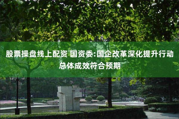 股票操盘线上配资 国资委:国企改革深化提升行动总体成效符合预期
