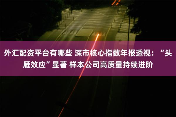 外汇配资平台有哪些 深市核心指数年报透视：“头雁效应”显著 样本公司高质量持续进阶