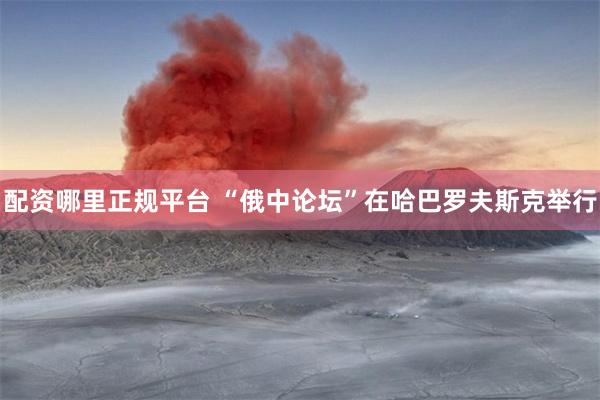 配资哪里正规平台 “俄中论坛”在哈巴罗夫斯克举行