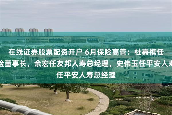 在线证券股票配资开户 6月保险高管：杜嘉祺任友邦保险董事长，余宏任友邦人寿总经理，史伟玉任平安人寿总经理
