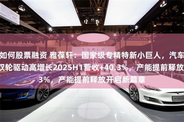 如何股票融资 雅葆轩：国家级专精特新小巨人，汽车电子+工控双轮驱动高增长2025H1营收+40.3%，产能提前释放开启新篇章